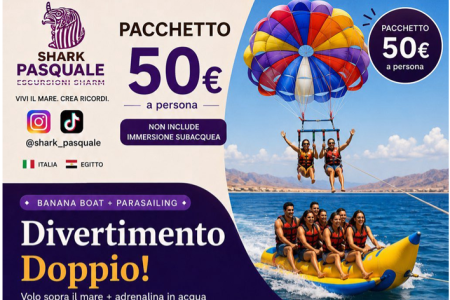 Pacchetto Combo: Parasailing + Banana Boat a Sharm El Sheikh